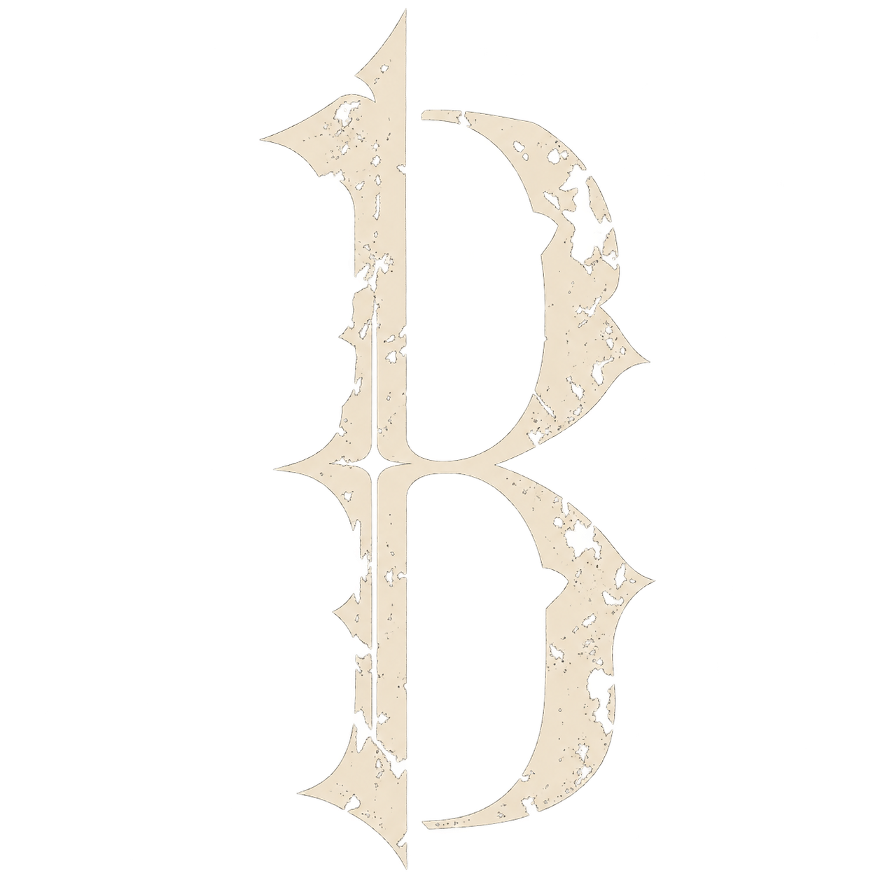 BURDEN's aged ivory gothic monogram